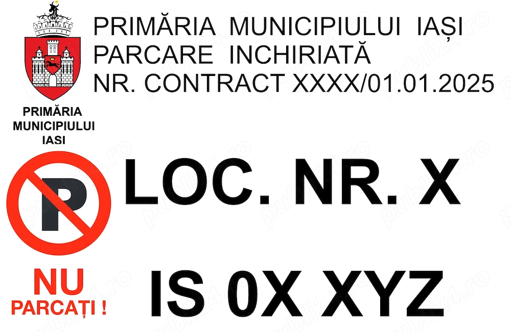 Placute parcare / stradale / imobile / terenuri