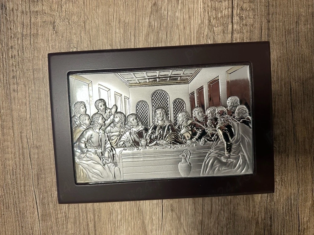 Icoană argintată Slevori -  "Cina cea de taina" 22x15