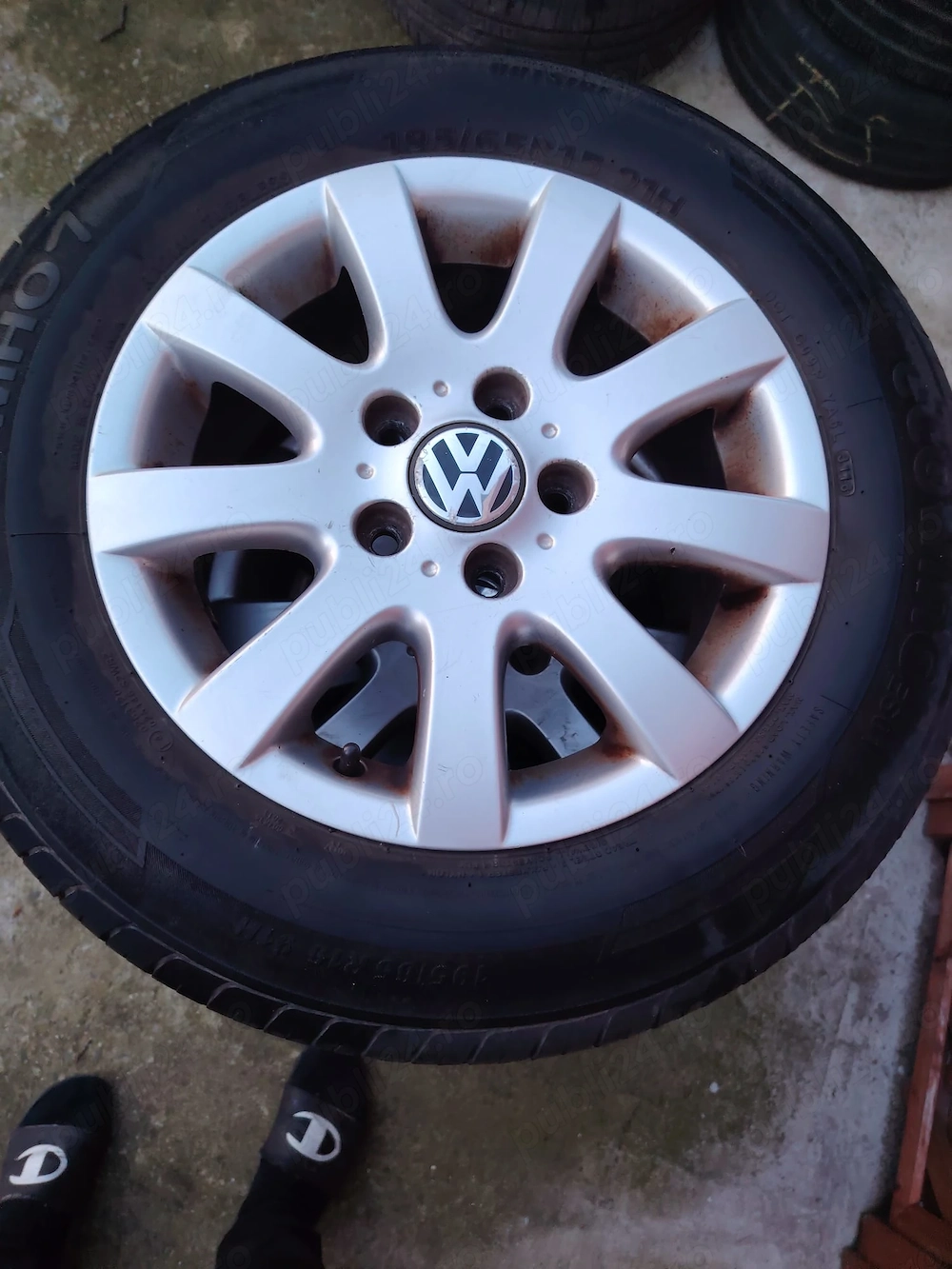 Jante Magneziu 5/112/15 plus cauciucuri de vara 195/65/15