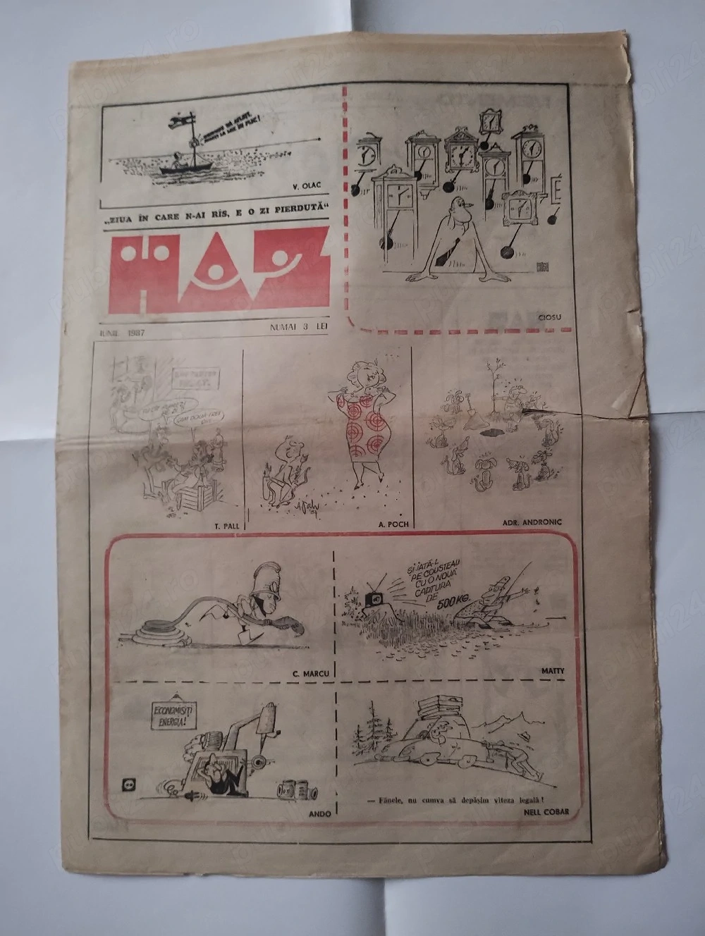 226. Ziar de caricaturi (rar), Haz nr. ?, iunie 1987, Matty, Nell Cobar, etc. 
