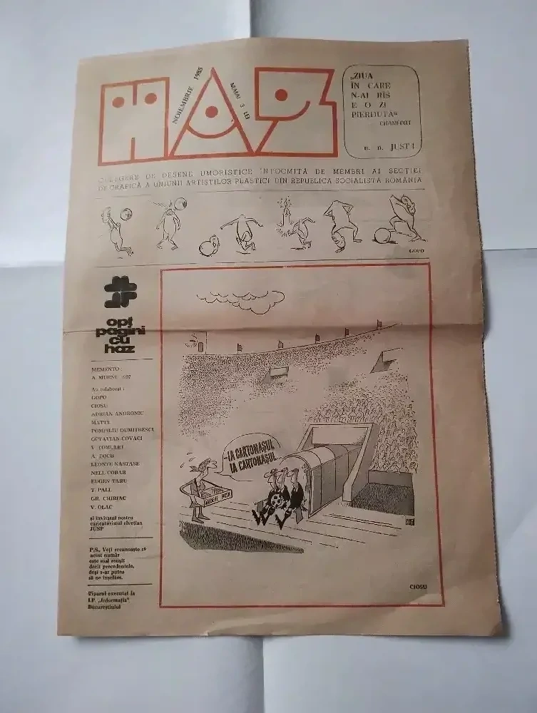 227. Ziar de caricaturi (rar), Haz nr. ?, noiembrie 1985, Matty, Nell Cobar, etc.
