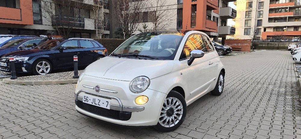 fiat 500 automata 1,2 benzina panorama alb perlat
