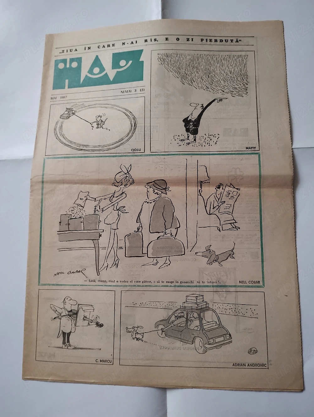 229. Ziar de caricaturi (rar), Haz nr. ?, mai 1987, Matty, Nell Cobar, etc.