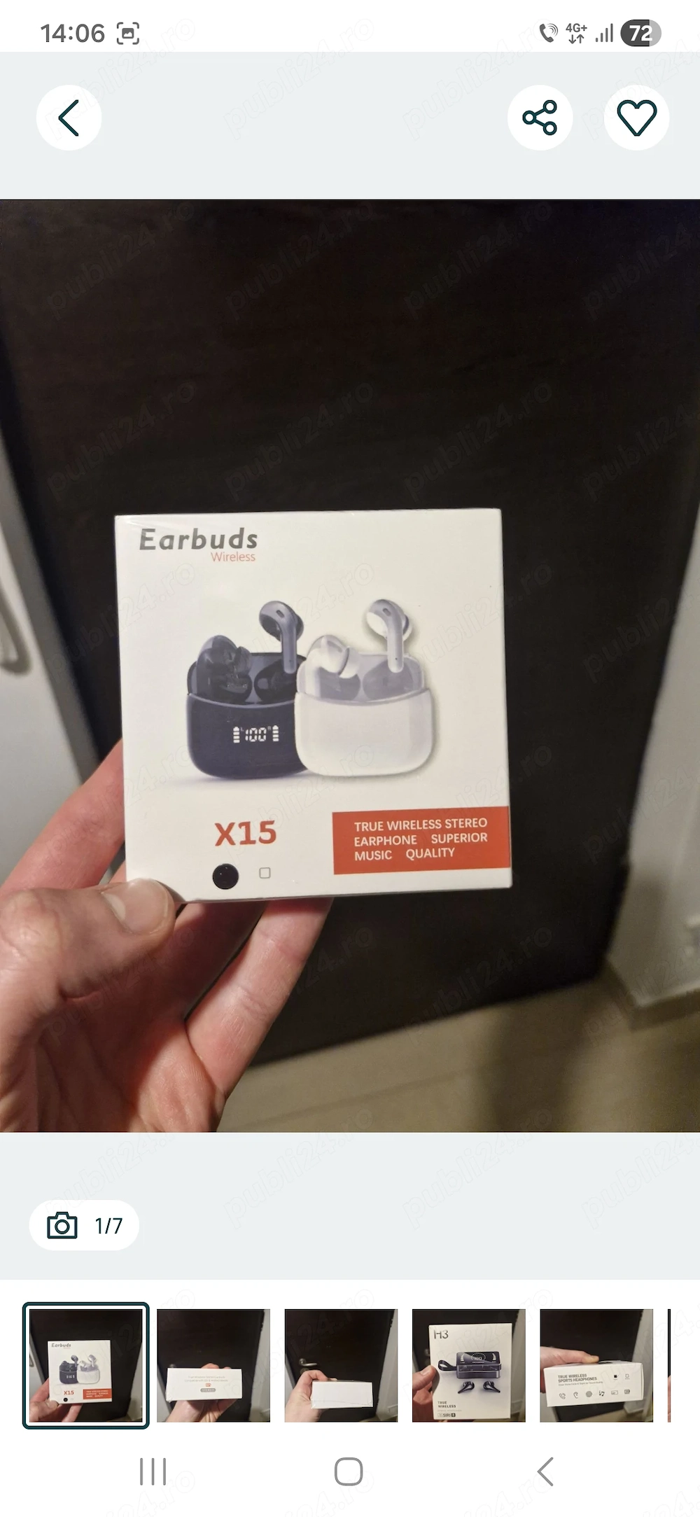 2 x Casti Wireless Bluethoot, culoare negru, noi, sigilate