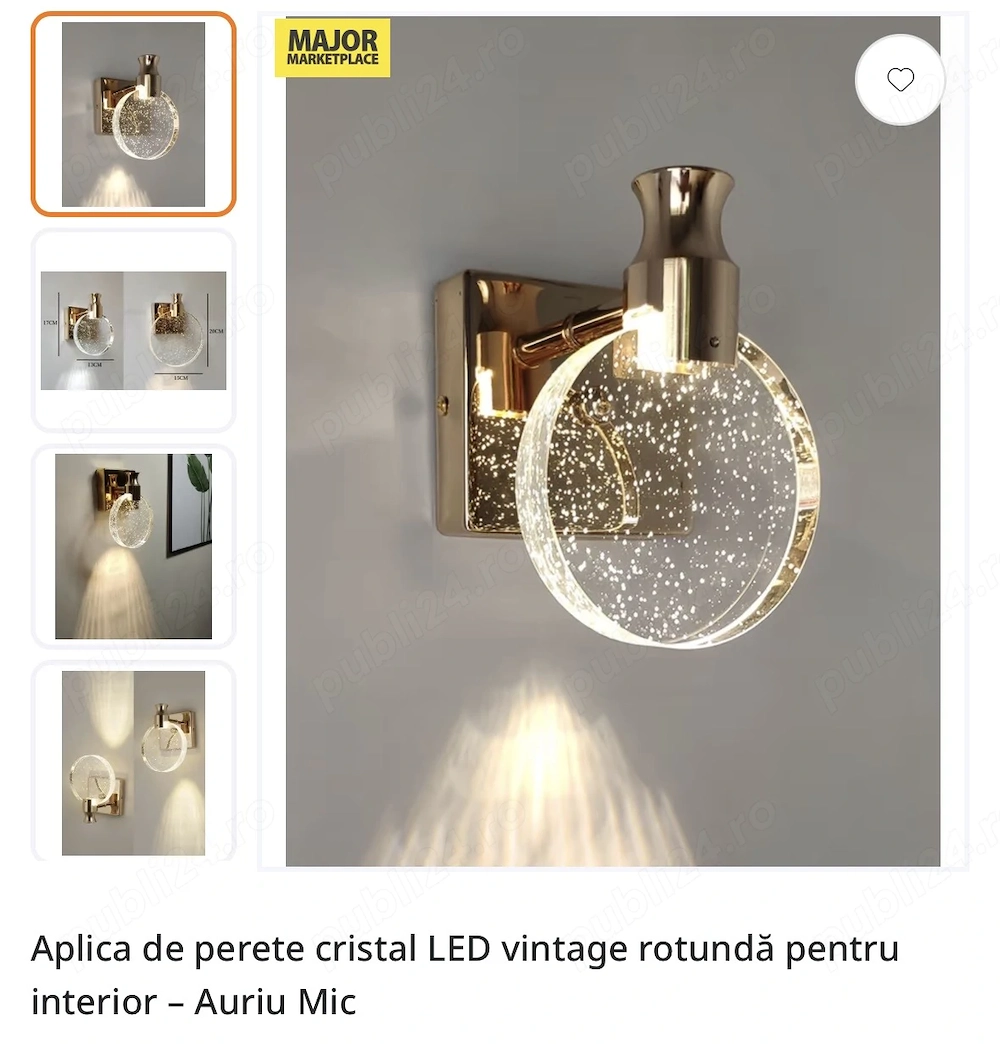Vand aplica de perete cristal