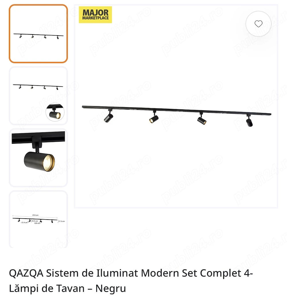 Vand sina de 2m cu 4 lampi