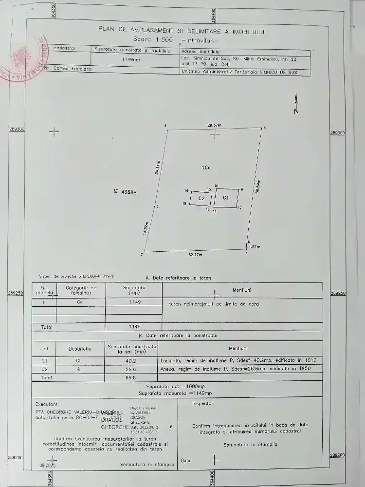 Teren 1149mp Simnicu de Sus