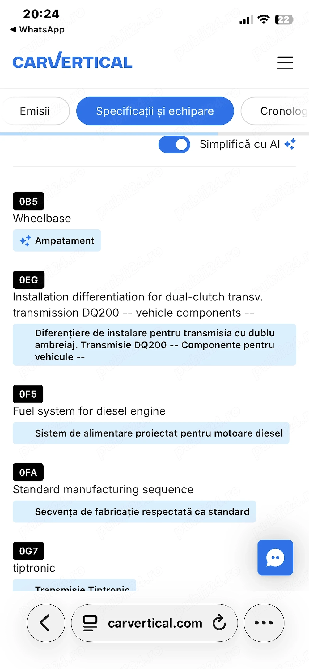 Autoturism Audi A4 B7 8EC 102 CP benzină fabricat 2007 înmatriculat 2009 în România