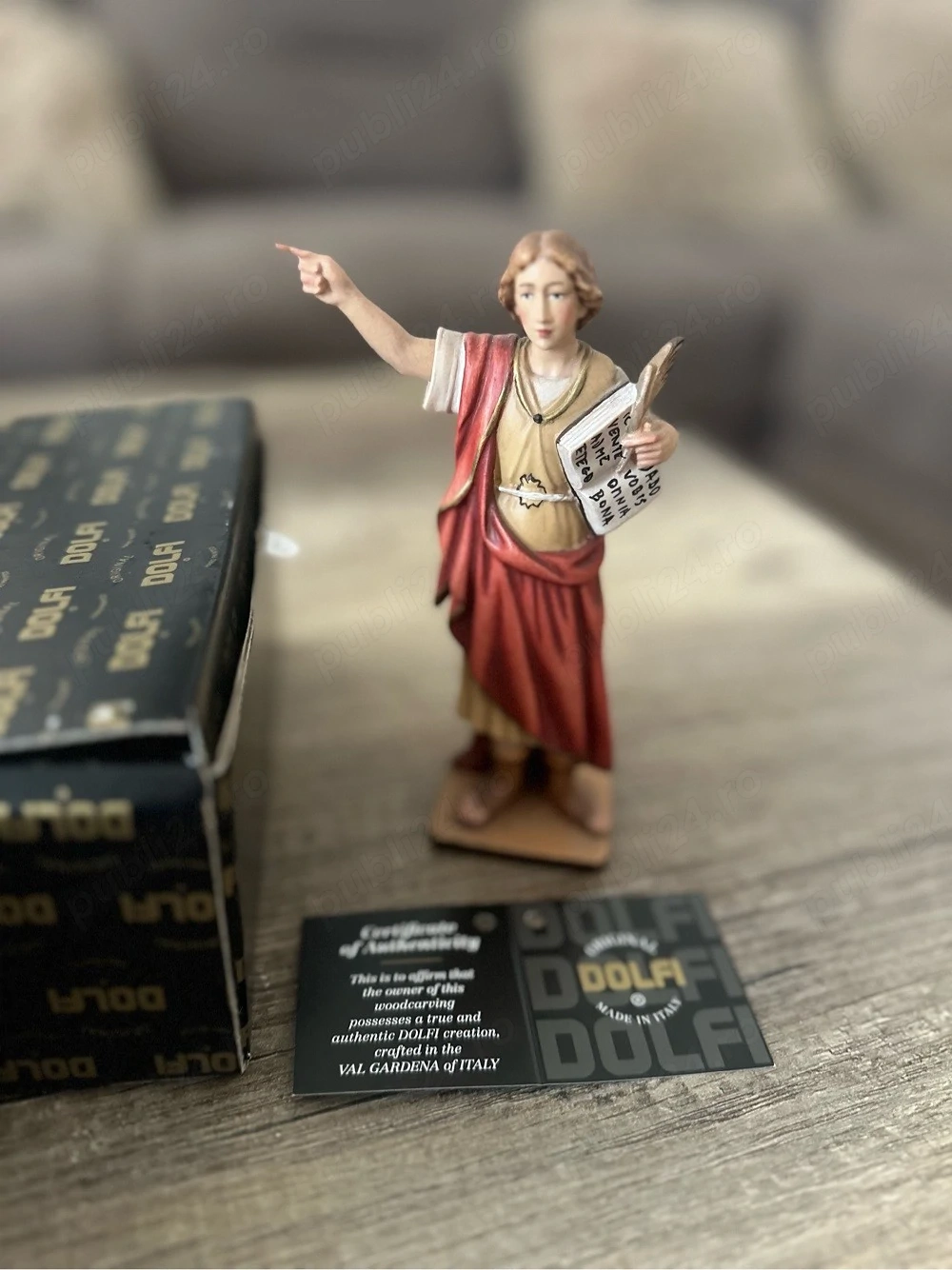 Statuetă Sfântul Pancras DOLFI Italia, lemn sculptat manual, cu certificat   130  pe site oficial