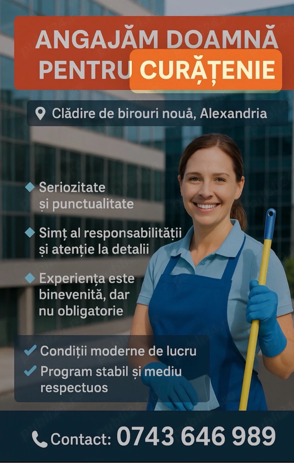 Angagam doamna pentru curatenie din Alexandria 