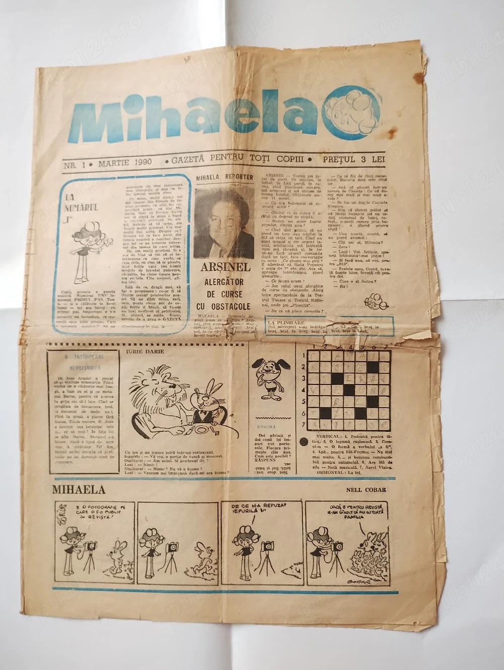 235. Gazeta pentru copii Mihaela, nr. 1, martie 1990, editata de Nell Cobar 