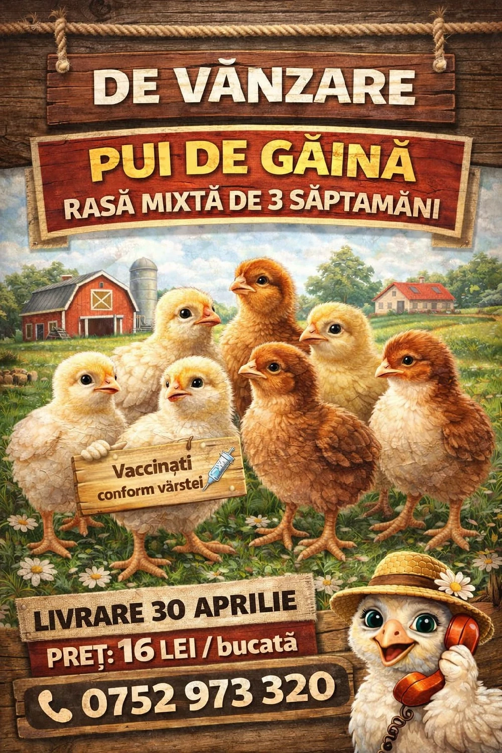 pui de gaina 3 săptămâni 