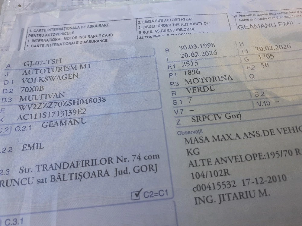 vw multivan 1900cc inmatriculat
