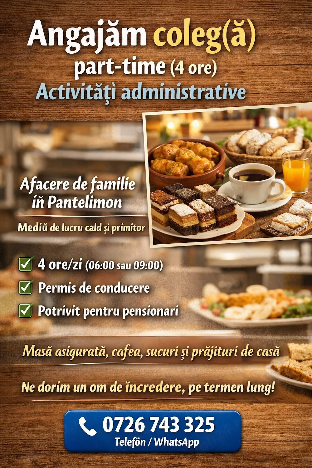 Angajăm coleg(ă) pentru activități administrative   part-time (4 ore)