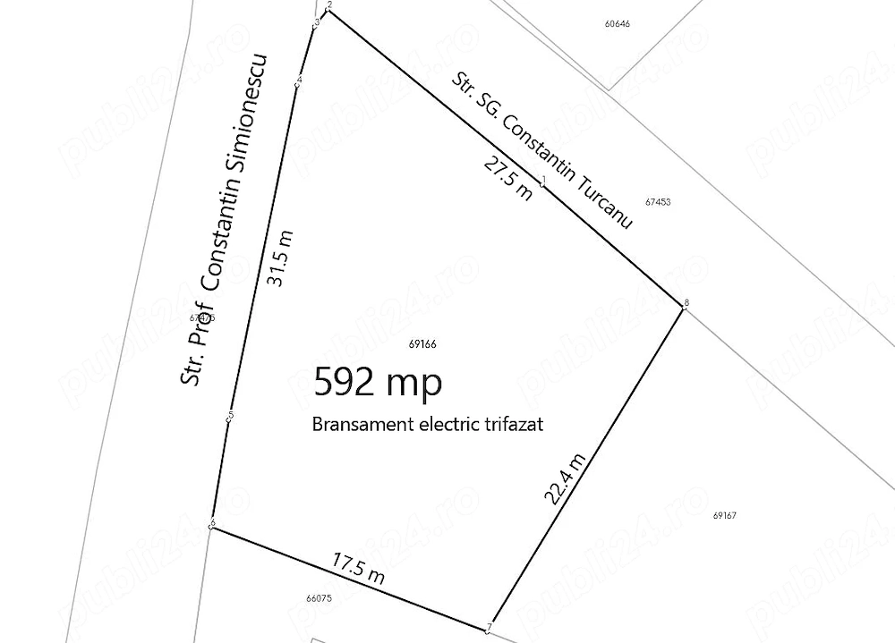 Teren intravilan Dorobanț, Aroneanu, Iași si BRANSAMENT ELECTRIC 592 mp
