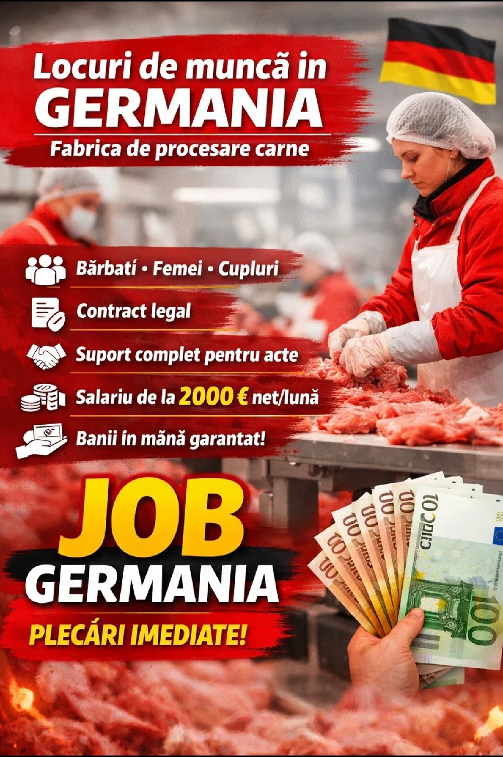 Bărbați si femei necalificați pentru muncă în Germania  