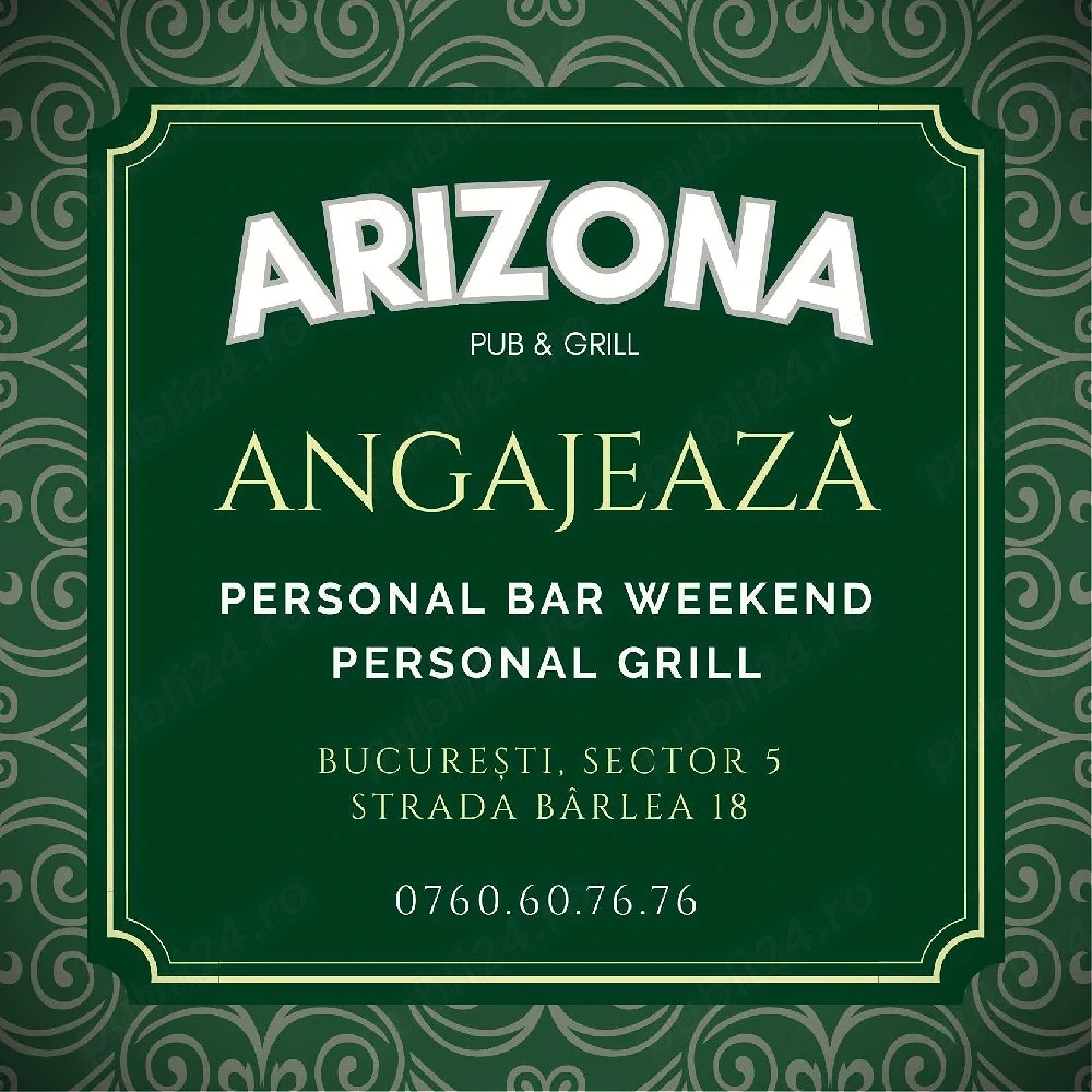 Personal Grill (full-time) si Bar (weekend)