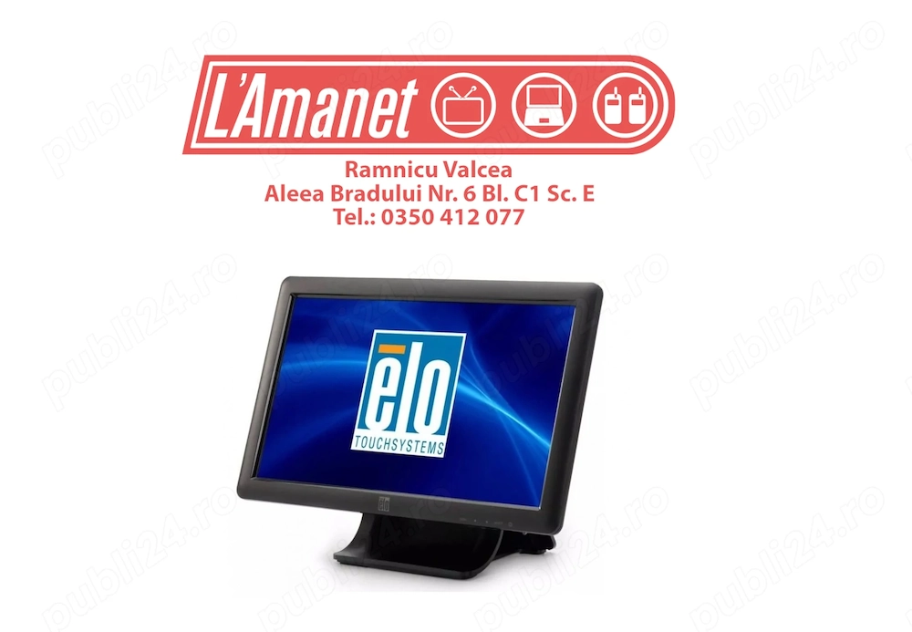Monitor POS TouchScreen Elo ET1509L Black Suport Prindere Cabluri
