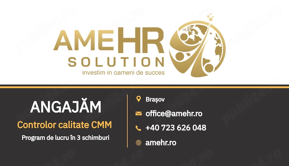 Angajăm Controlor Calitate CMM 