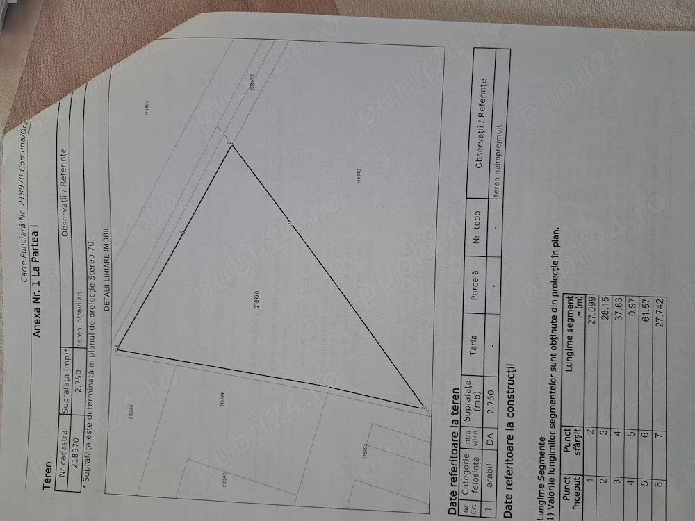 Vînd teren intravilan 2750 mp la centura Oradea str Ogorului nr.196, lingă Parcul Industrial