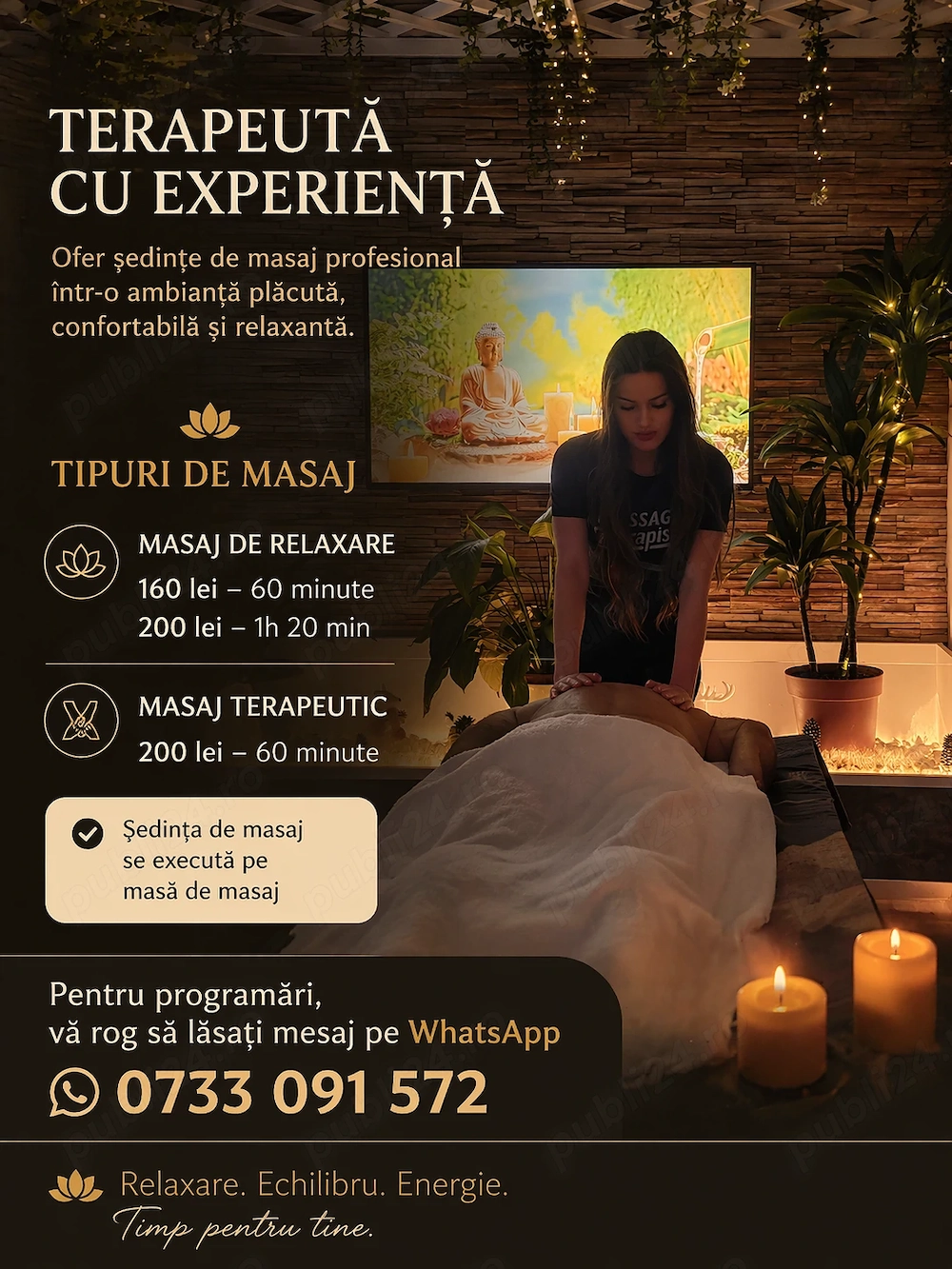 Masaj de relaxare   terapeutic  anticelulitic profesional