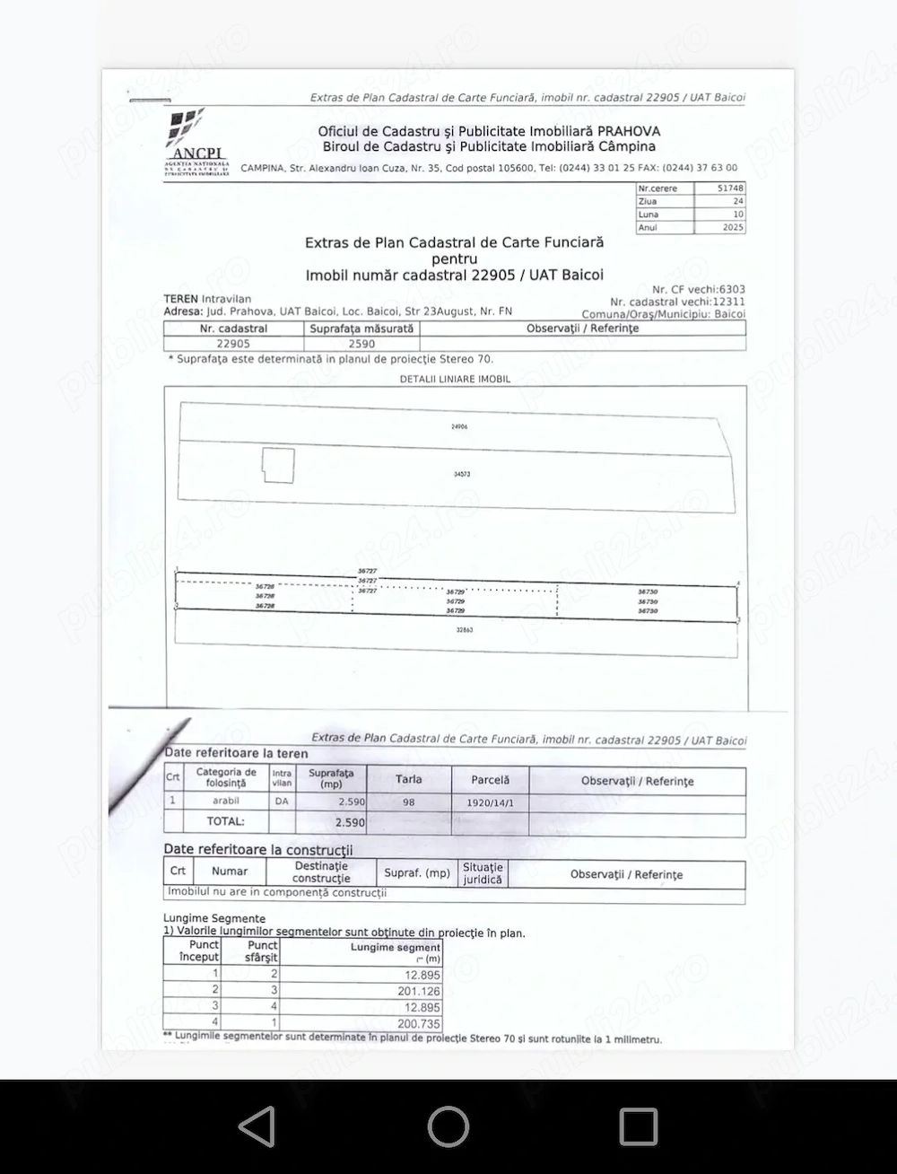 Vând teren intravilan 