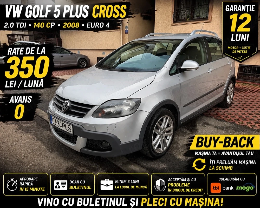 Volkswagen Golf 5 Plus CROSS 2.0 TDI 140 CP | 2008 | Climatronic 2 zone | Garanție 12 luni