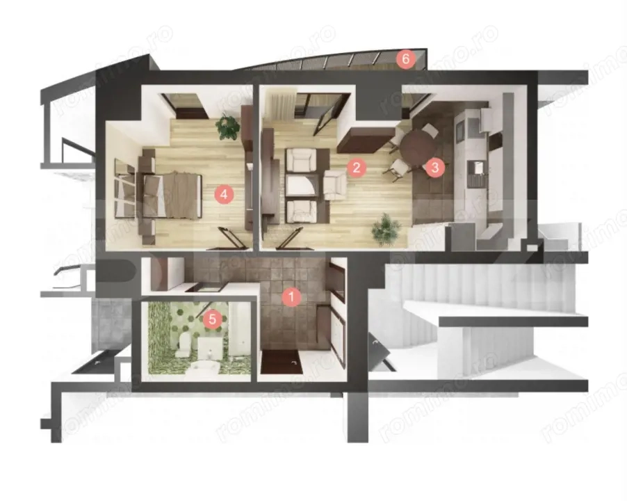 Apartament cu 2 camere, 51 mp, semifinisat, imobil nou - Manastur