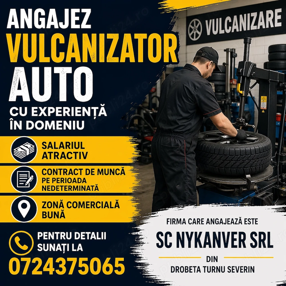 Angajam vulcanizator auto-salariul este atractiv!