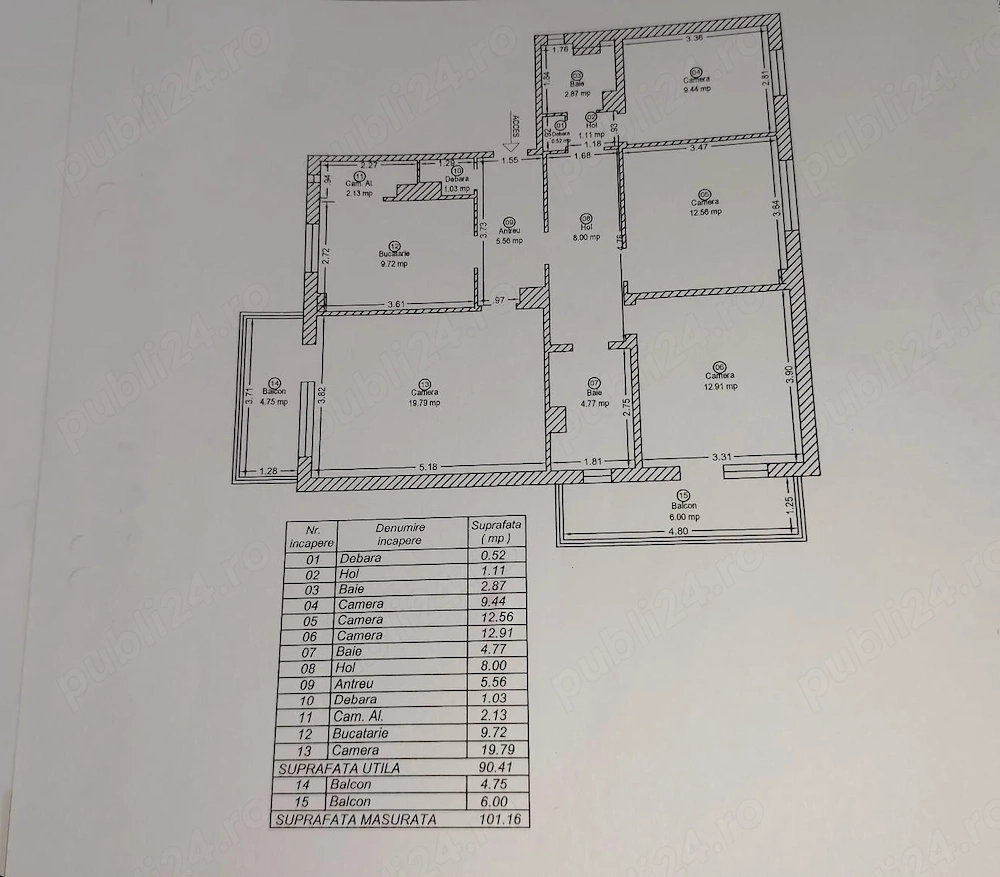 Ap 4 camere, decomandat, 2 băi cu geam, 2 balcoane, etaj 1, Timișoara, Shopping City, comision 0%