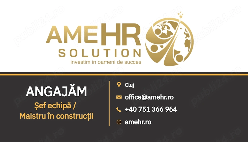 Angajăm Șef echipă   Maistru în construcții 