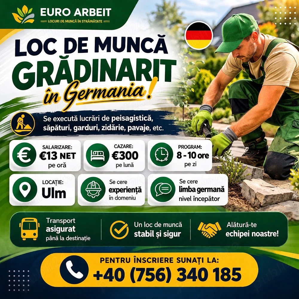 Locuri de Munca in Germania (Gradinarit)