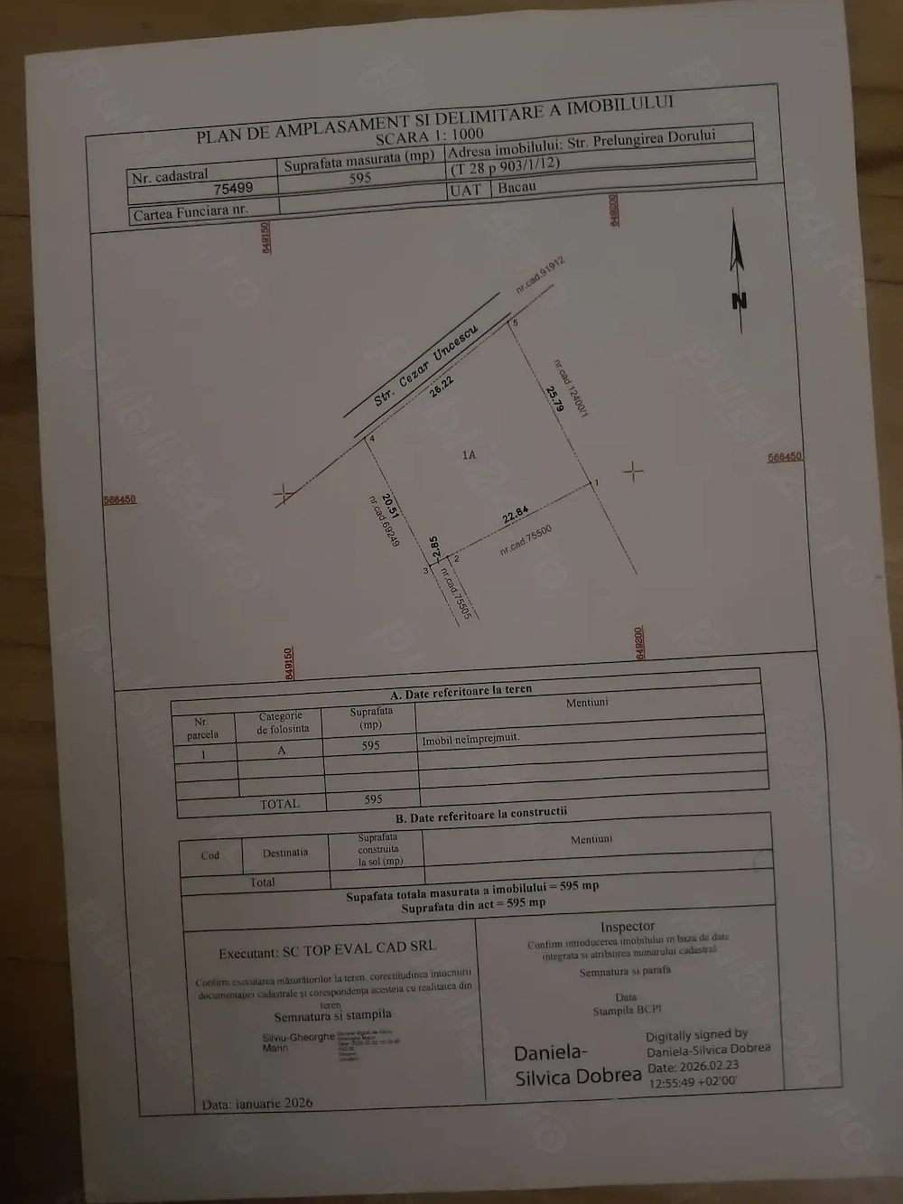 Teren de vanzare ..1739mp. 