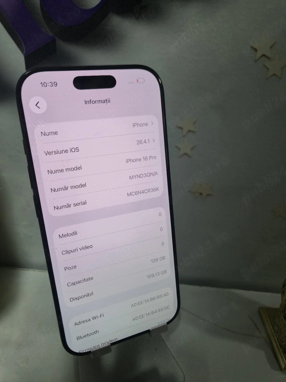 iPhone 16 PRO 5G 128GB 93% Baterie.Pre  fix!
