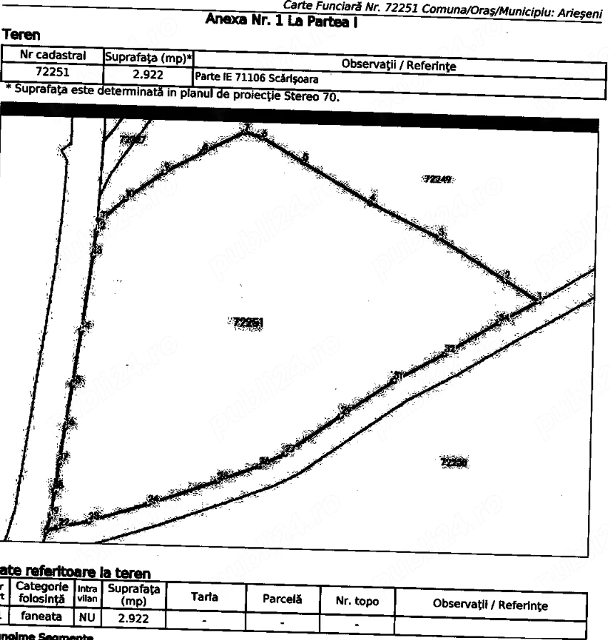 Vând teren - 2.922 mp - 2.8 km de statiunea Vârtop