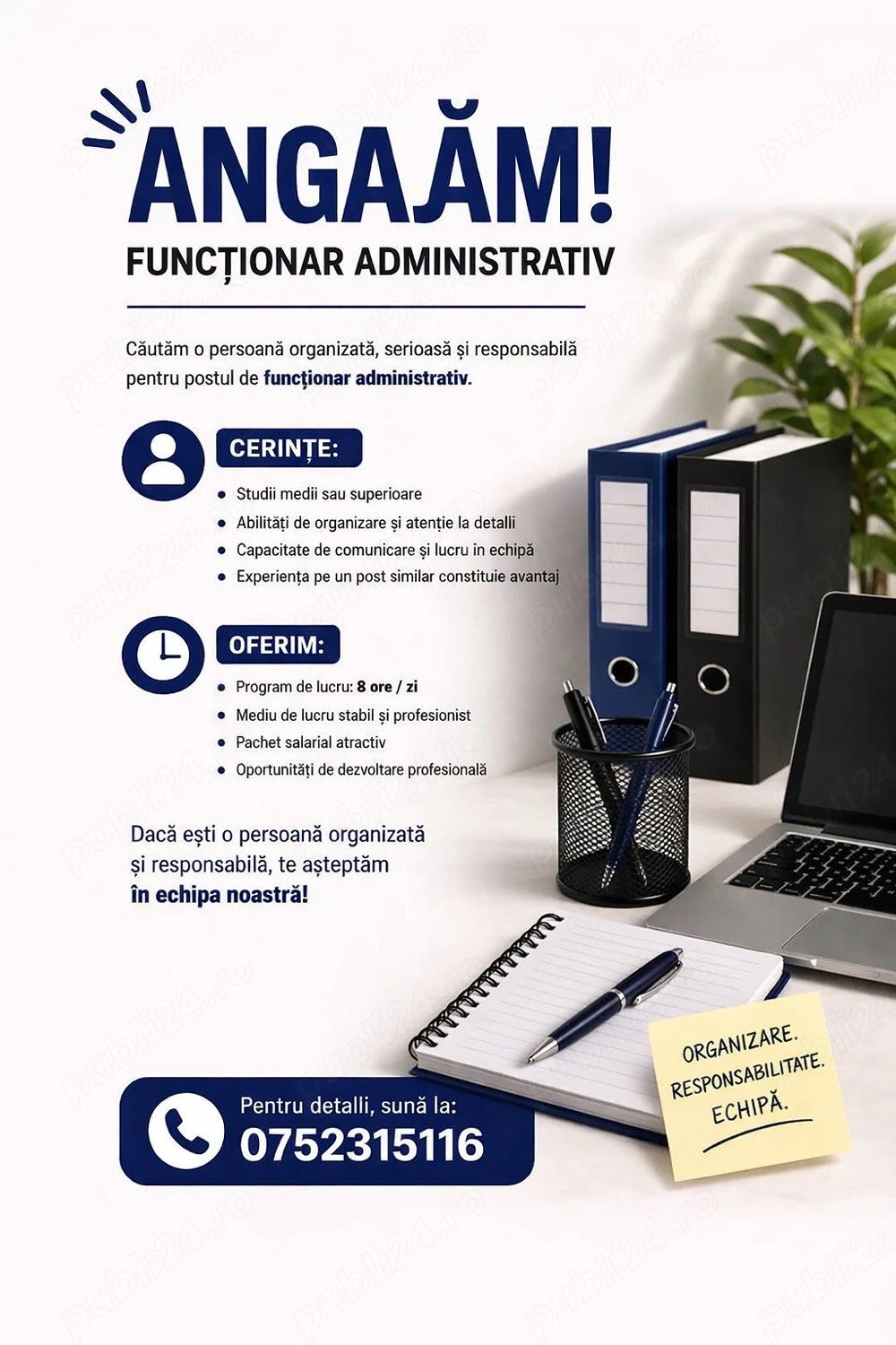 Angajam functionar administrativ 