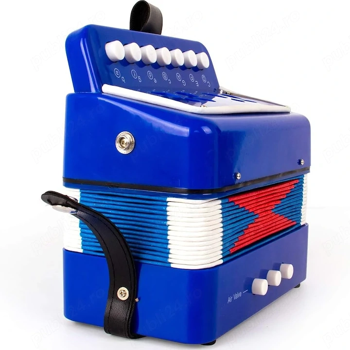 Acordeon interactiv pentru copii cu 10 clape,2 bași,29x15x17 cm,nou