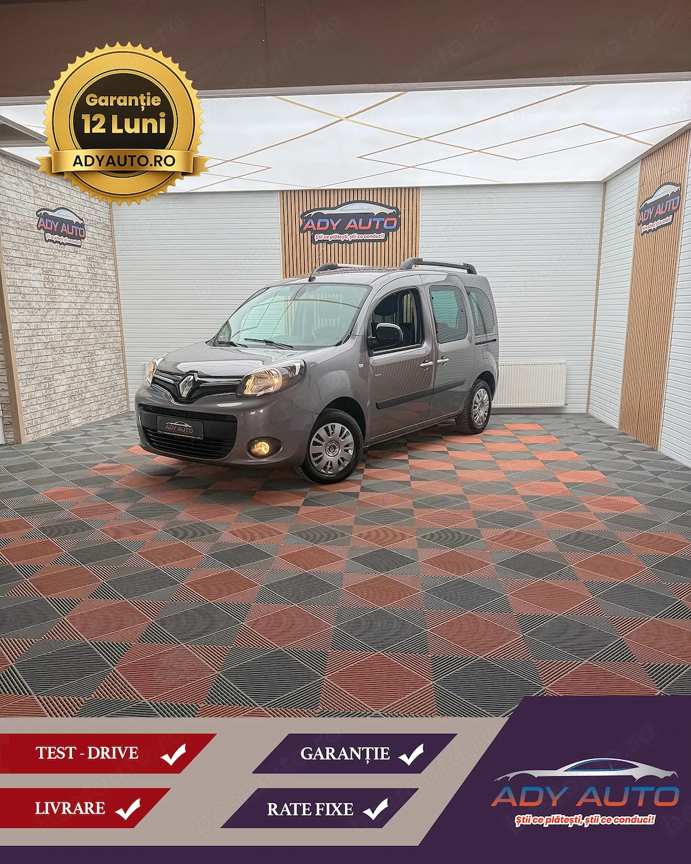 RENAULT KANGOO 1,5 Diesel . An 2015 . 5 Locuri RAR+ITP . Garantie 12 luni . Buy-Back . Livrare 