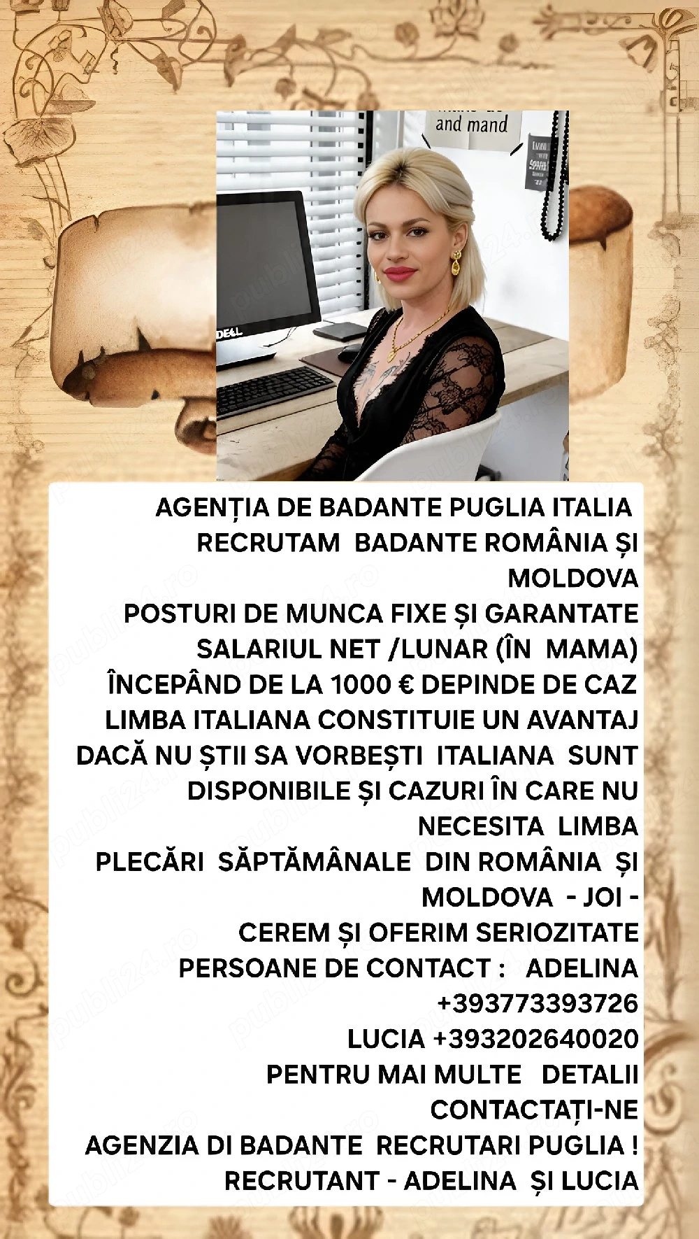 Agentie badante recrutam persoane via Italia