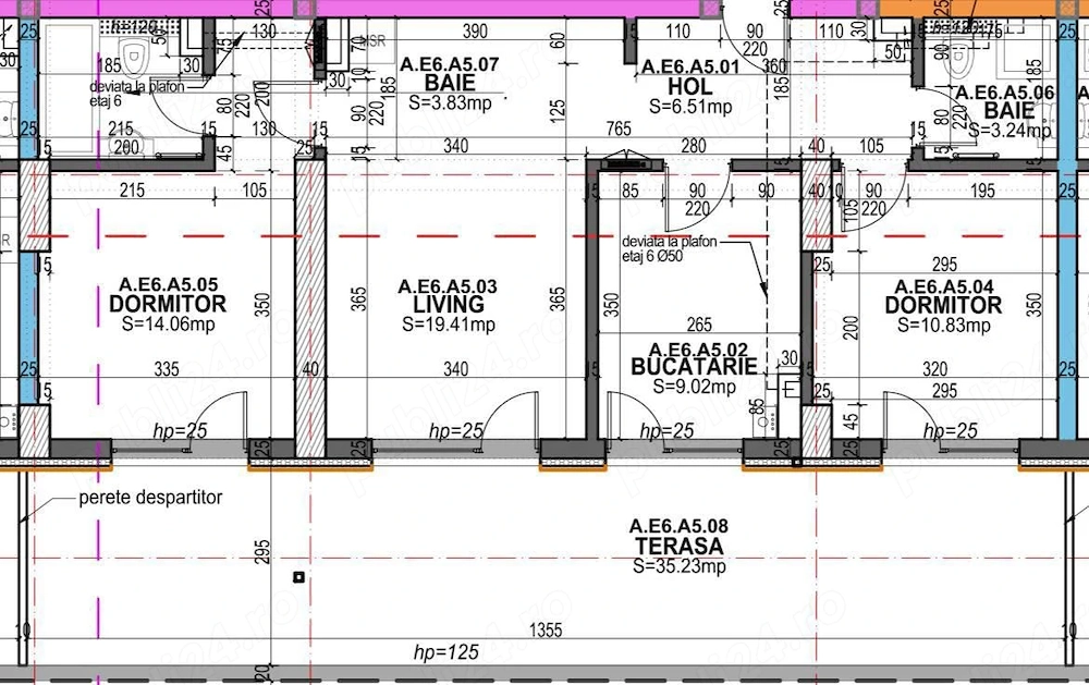 Apartament cu 3 camere si terasa de 35 mp, situat in bloc nou, oferit la inchiriat
