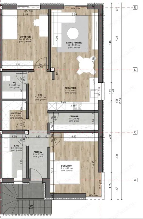 Apartament NOU, 3 camere, parcare,  CURTE, an 2025, Etaj 1, 0% Comision