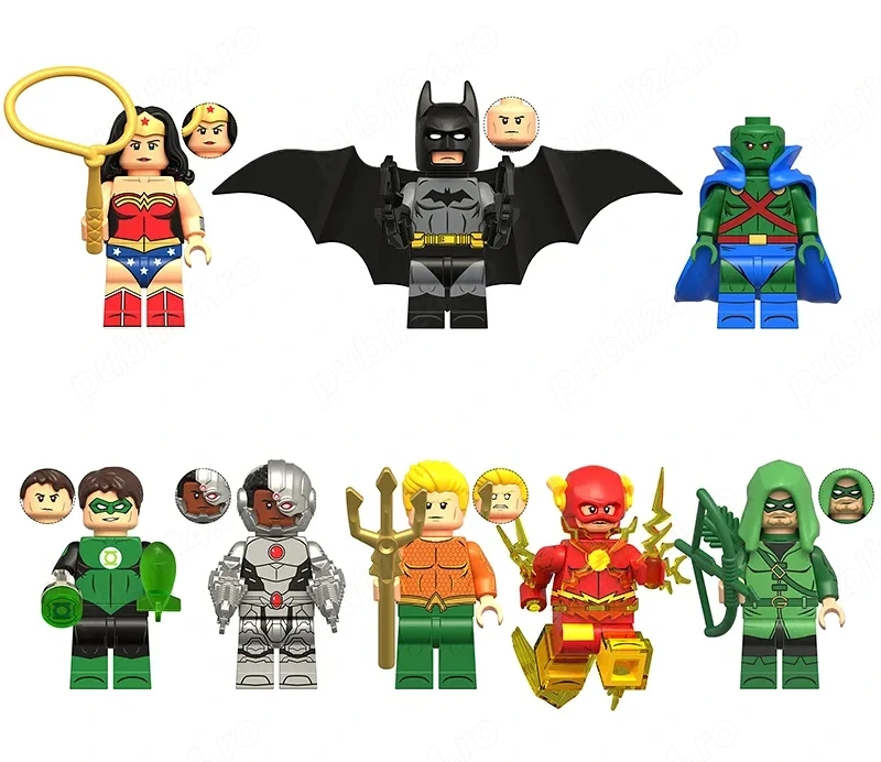 Set 8 Minifigurine tip Lego DC Heroes cu Batman si Flash