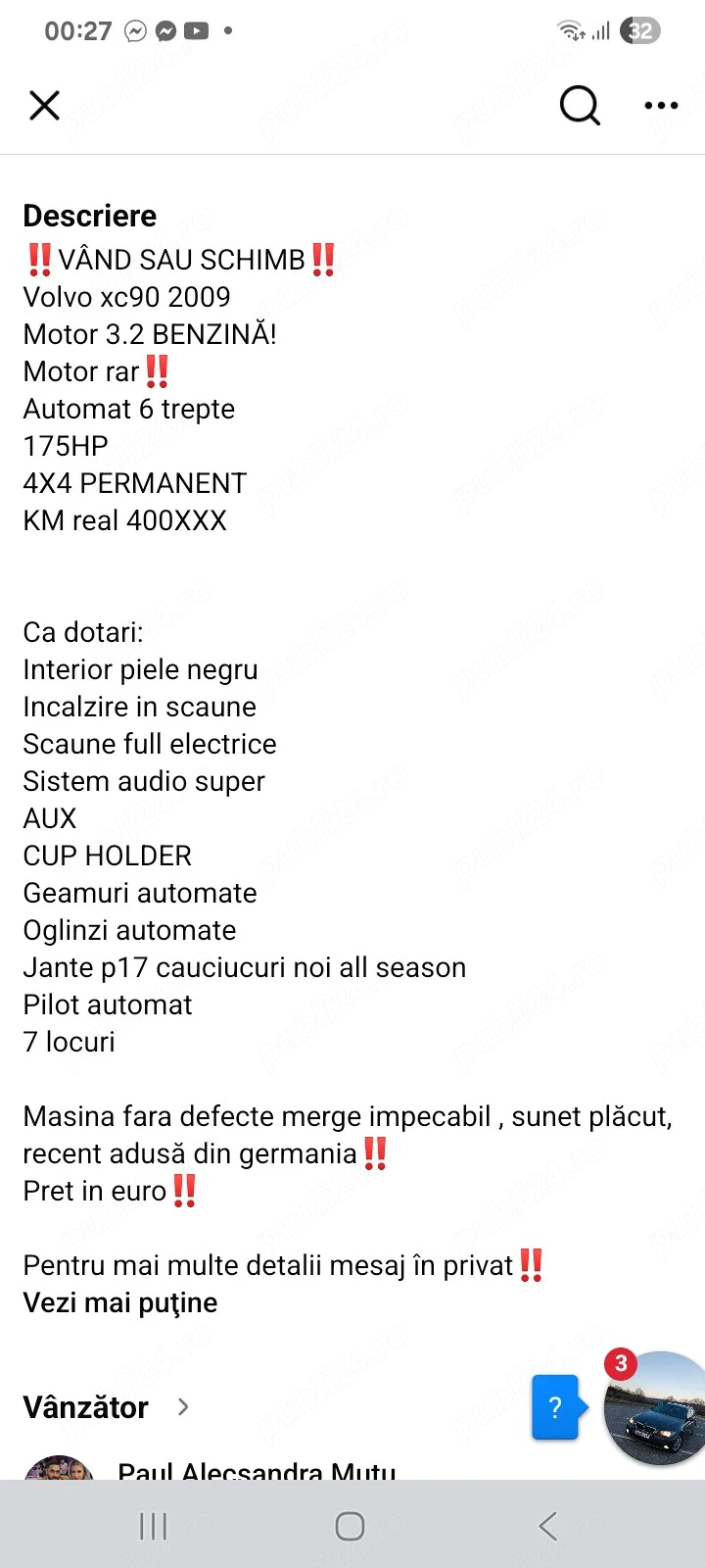 vand volvo xc 90 an 2009