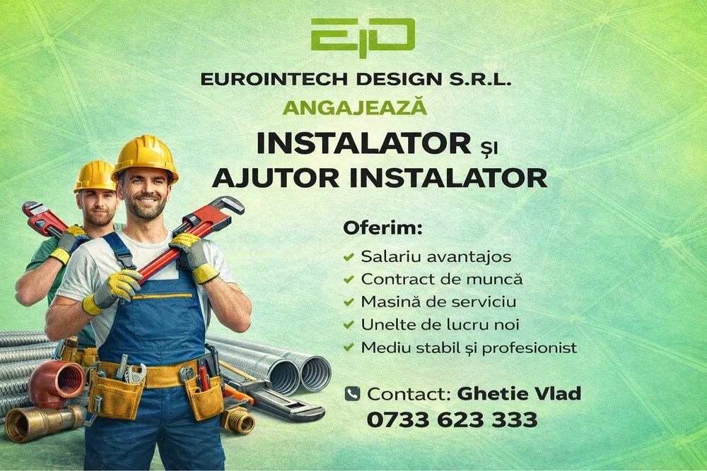Angajam Instalator cu experienta