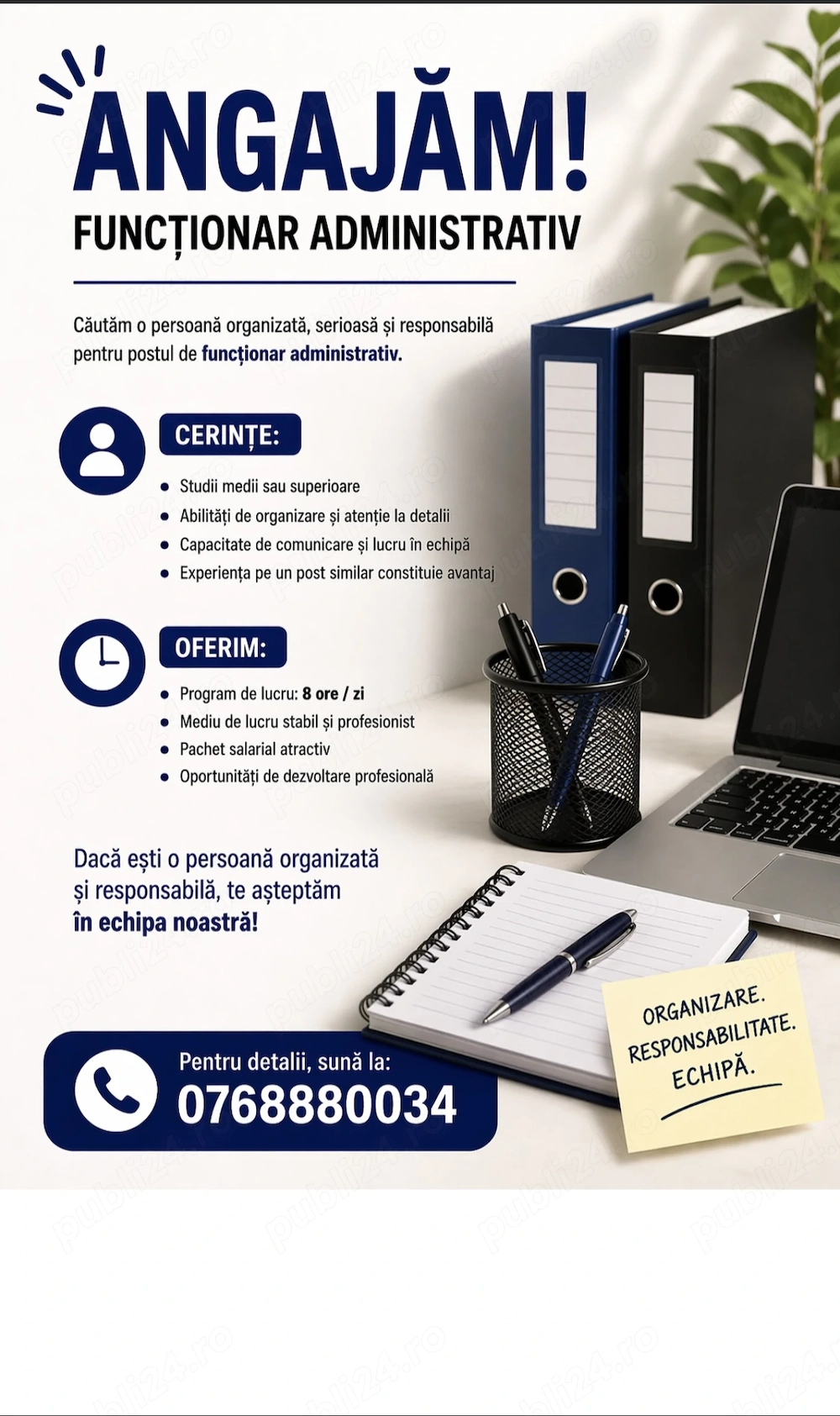 Angajăm funcționar administrativ(casier)