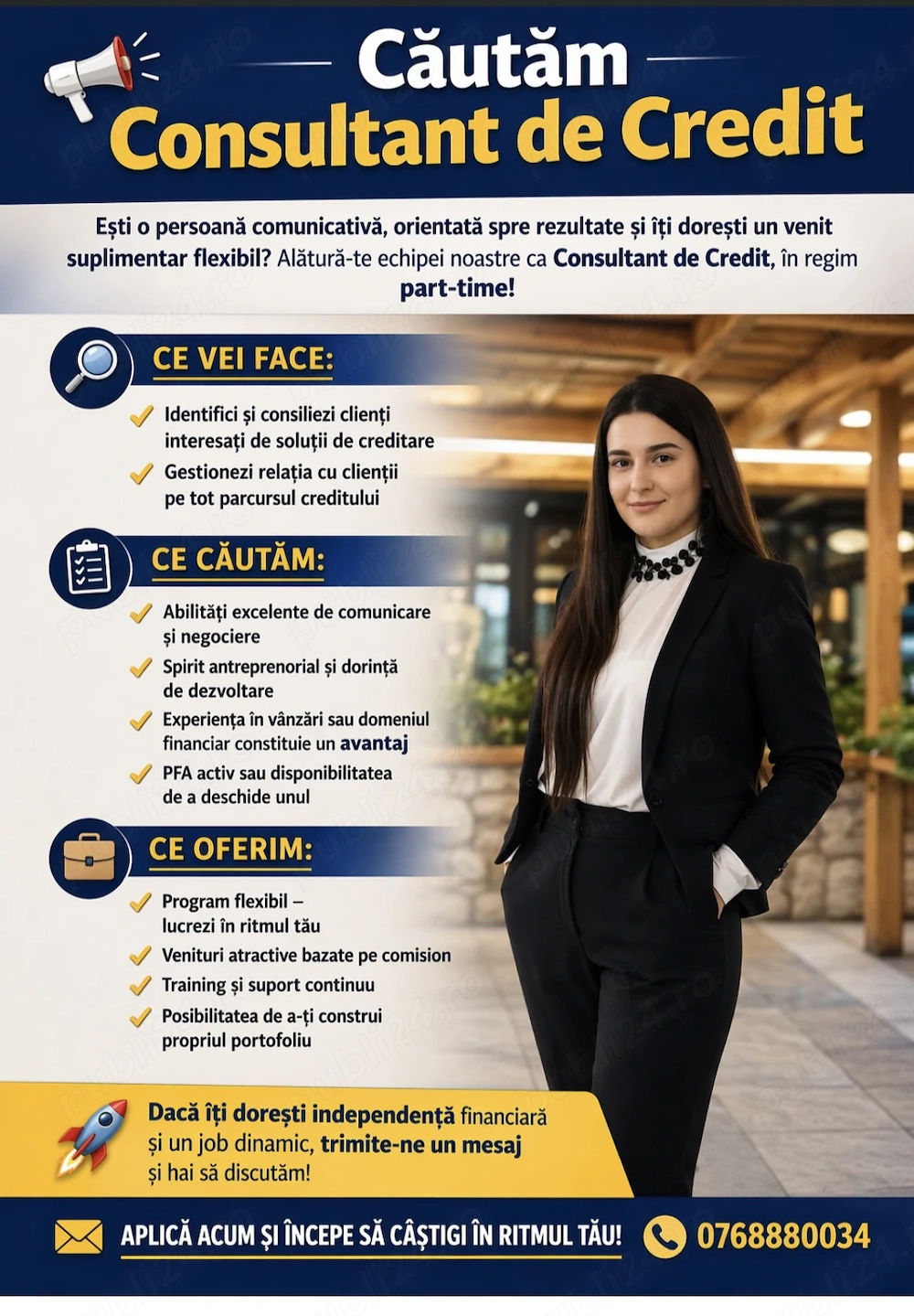 Angajăm consultant de credit cu program part-time 