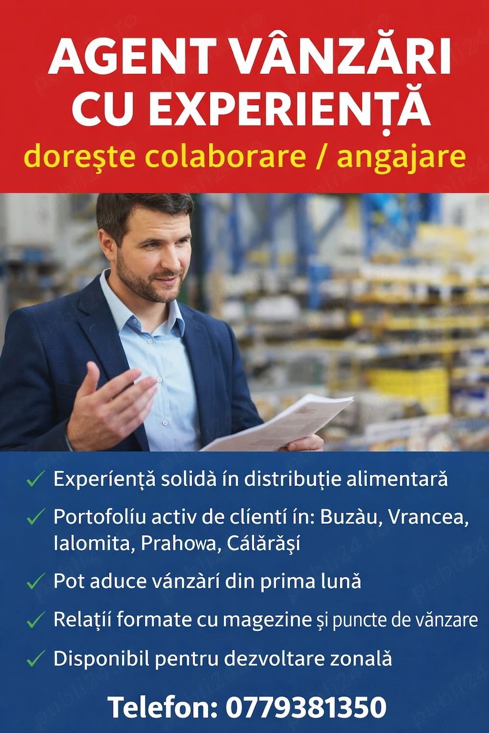 Agent Vanzari -Distributie Alimentara-portofoliu existent