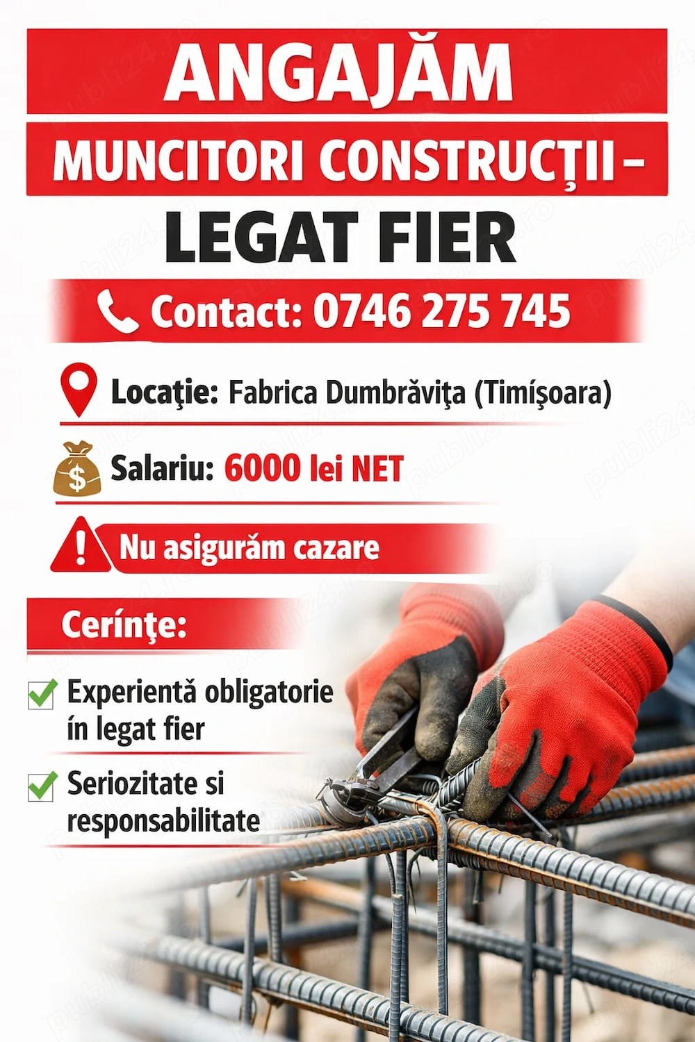 Muncitori constructii- legat fier 