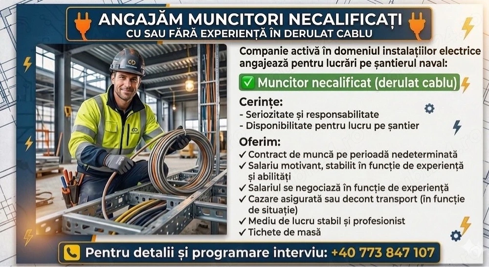 Angajare muncitori necalificati
