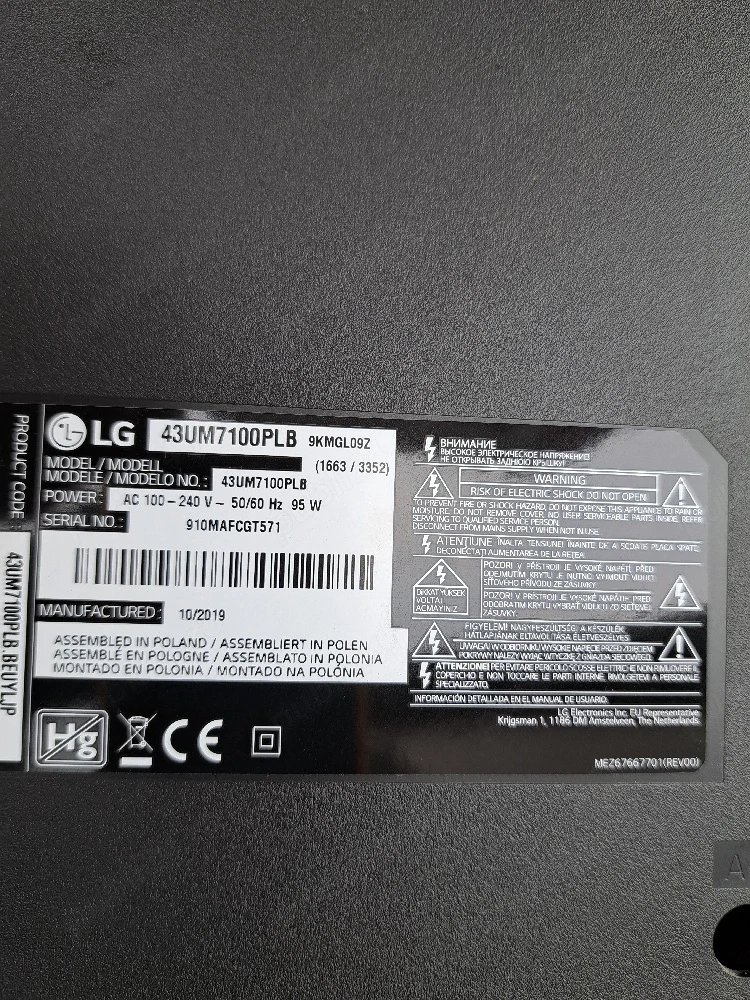 LG43UM7100PLB piese led